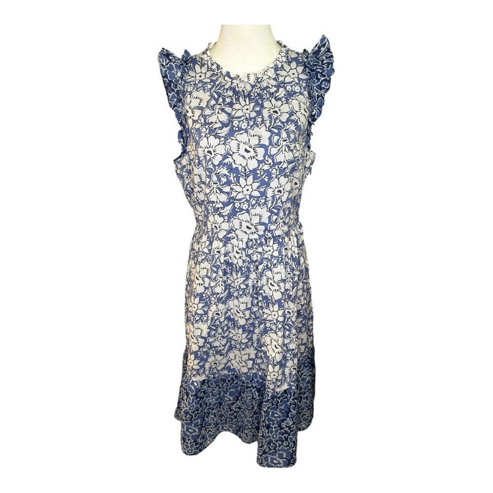 NEW J. Crew Women’s Size 8 Calas Block Mix Mini Dress With Ruffle Sleeves NWT